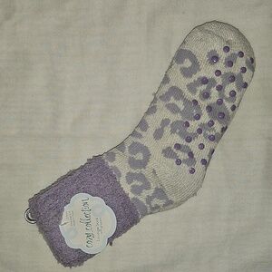 Animal Print Purple Cozy Lounge Socks